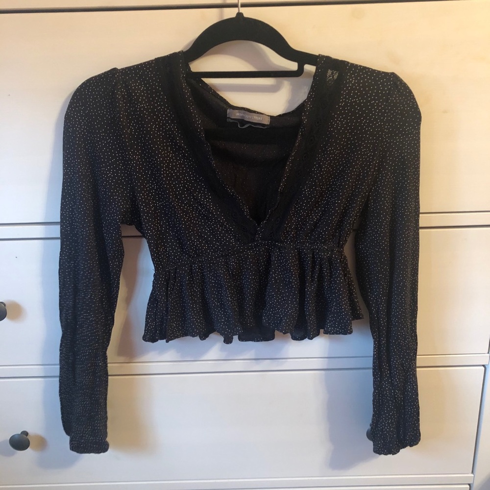 Urban Outfitters Navy Polka dot top